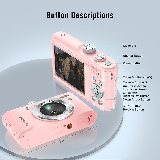 Fansbe Smart Digital Camera, 4K Vlogging Camera