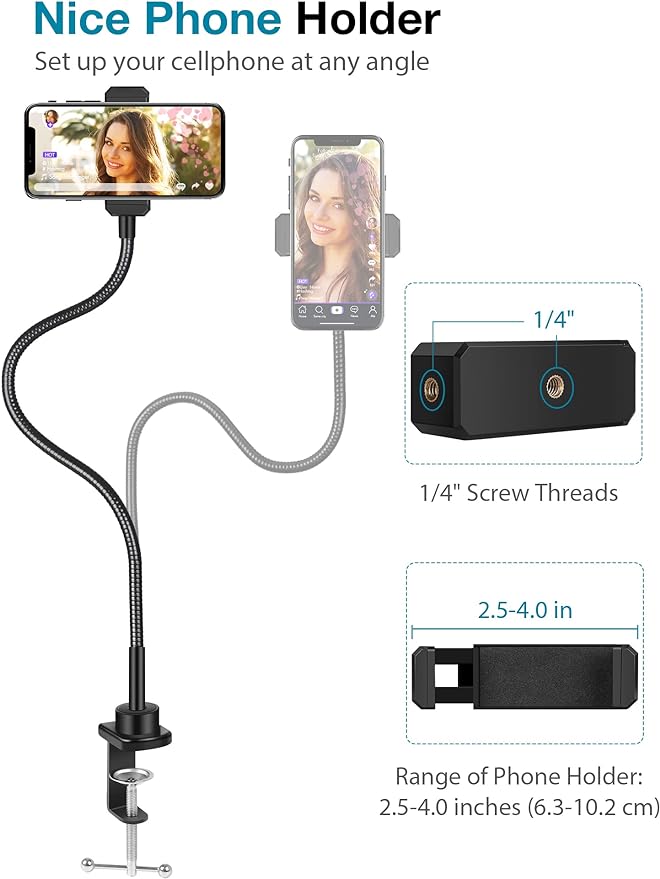 InnoGear Webcam Stand with Phone Mount, Desk Camera Arm Stands Gooseneck