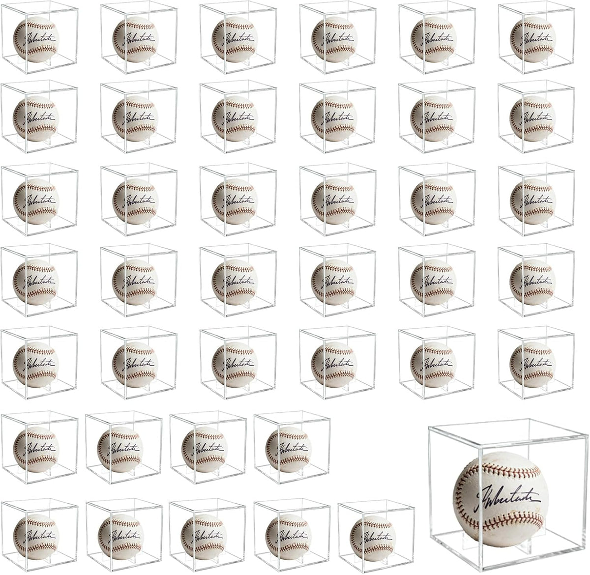 Skiennix Baseball Display Case - 40 Pcs UV Protected Autograph Ball Protectors | Clear Acrylic Showcase