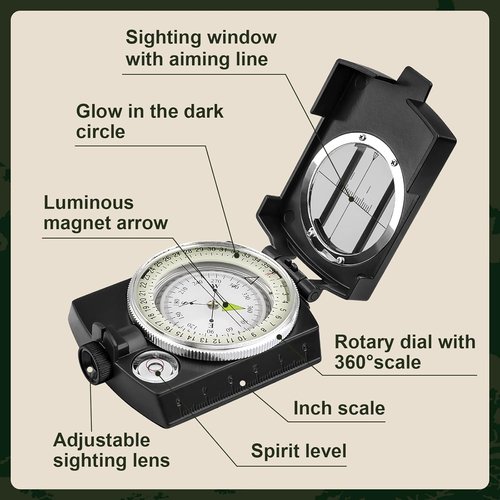 INMAKER Compass - Luminous Hiking Compass with Survival Whistle | Perfect Gift for Kids & Outdoor Adventures