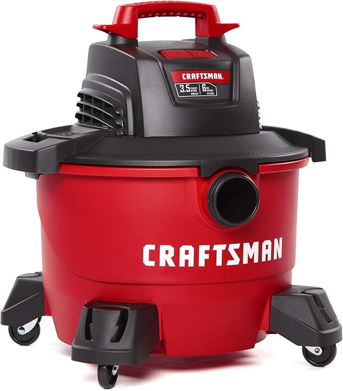 CRAFTSMAN 5" Random Orbit Sander with 6 Gallon 3.5 Peak HP Wet/Dry Vac, Portable Shop Vacuum (CMEW231 & CMXEVBE17584)