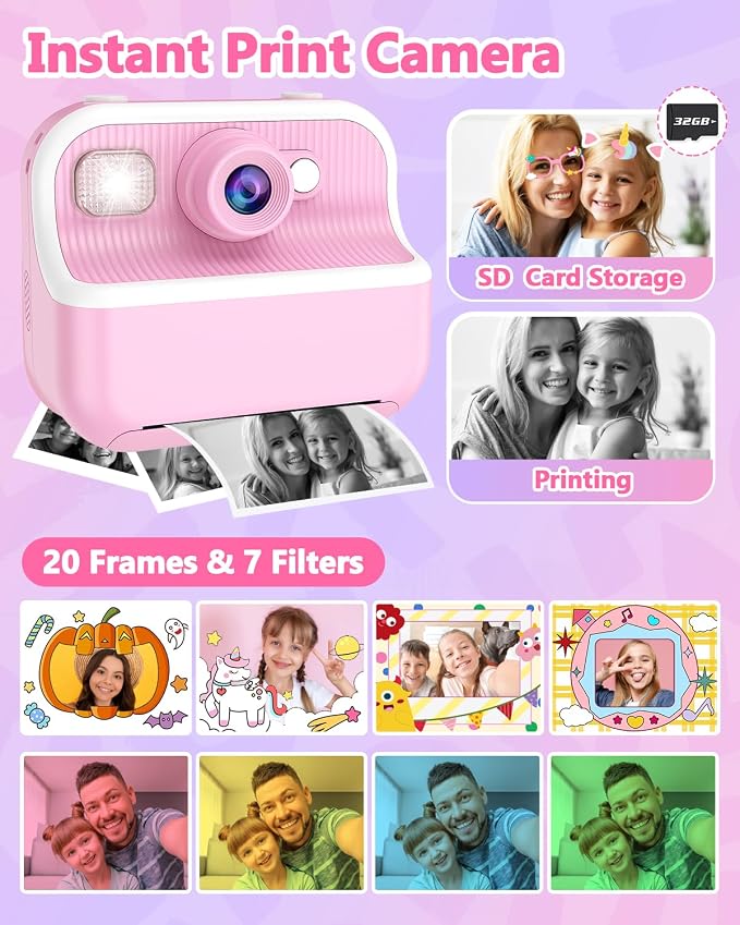 Kids Camera Instant Print, Christmas Birthday Gifts