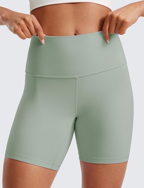 CRZ YOGA Biker Shorts - ButterLuxe High Waisted Spandex for Women | 6-Inch Length, Ideal for Running & Yoga