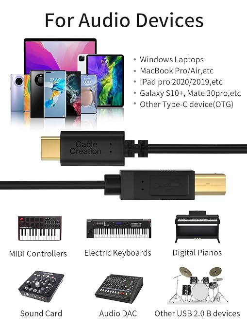 CableCreation USB C to B Printer & Scanner Cable - 10FT