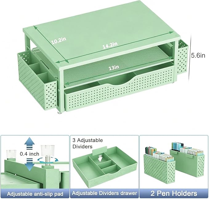 Spacrea Desk Organizer and Accessories, Computer Monitor Stand Riser