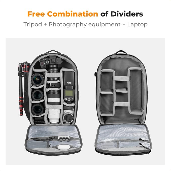 K&F CONCEPT Camera Backpacks for Photographers Travel Bag for Tripod Camera