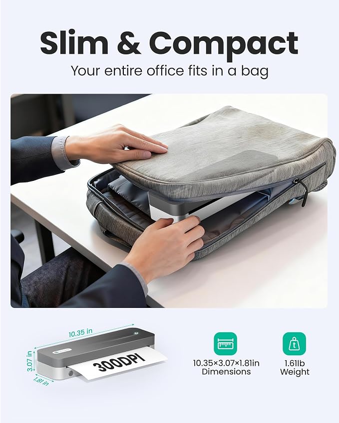 P1 Pro Portable Inkless Printer, 300 DPI Wireless Thermal Printing