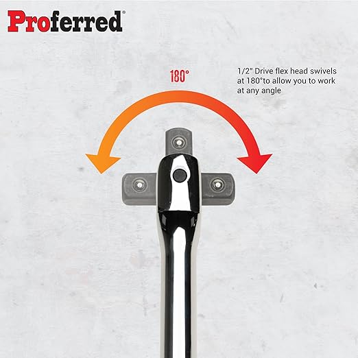 Proferred S41201 Flex Handle, Breaker Bar, 1/2" Drive, 15"