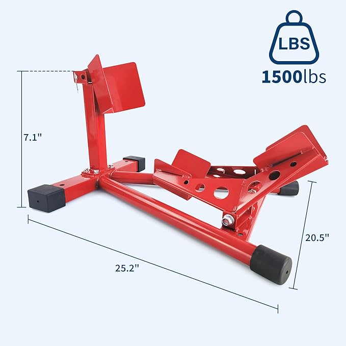 Garvee Universal Wheel Chock & Motorcycle Stand Heavy Duty 1500Lb Capacity Adjustable Motorcycle Wheel Chock 12''-21'' for Trailers, Cruiser, Sport and Dirt Bikes