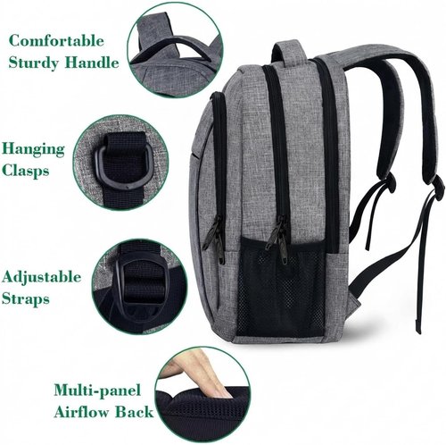 MATEIN Travel Laptop Backpack - Anti-Theft Slim Design, Water-Resistant, Fits 15.6 Inch Laptops | Grey