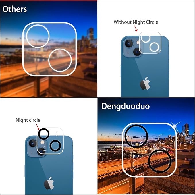 Dengduoduo 3 Pack Tempered Glass Camera Lens Protector