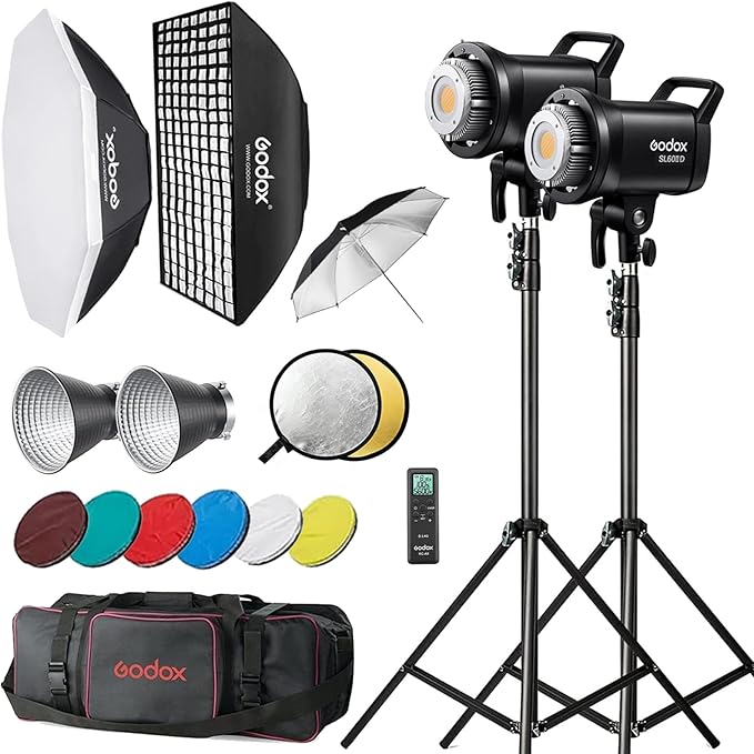 Godox SL60IID LED Video Light Kit, 70W x2 Daylight Continuous Lighting