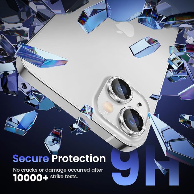 Tensea for iPhone 13 mini/iPhone 13 Camera Lens Protector, 9H Tempered Glass