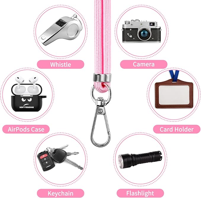 CACOE Phone Lanyard 2 Pcs-1 Pcs Adjustable Neck Strap, 2 Pads, Universal