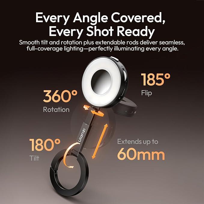 ULANZI ML05 Phone Light, Dual-Sided Magnetic Cell Phone Selfie Lights
