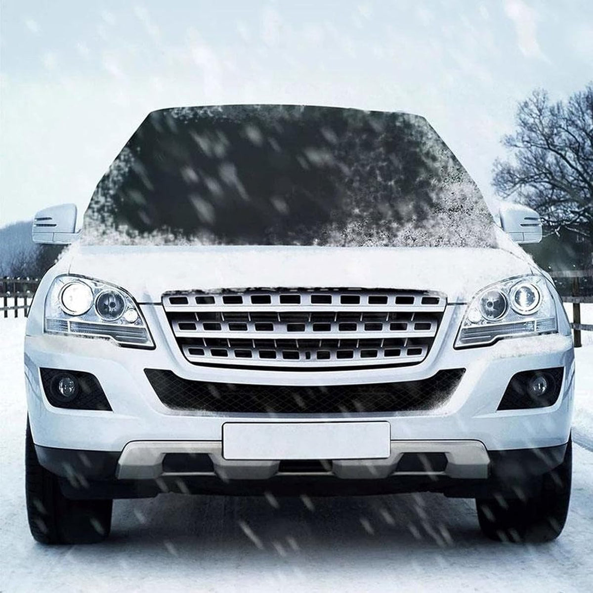 360 All-Weather Windshield Ice Cover, Car Windshield Cover for Ice and Snow, Waterproof, Side Mirror Protector, Fits for Most Standard Cars & SUV (Large)