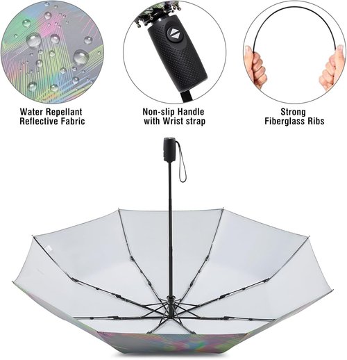 G4Free Large Travel Umbrella - UPF 50+ UV Protection | Auto Open/Close, Windproof, 42/46 Inch