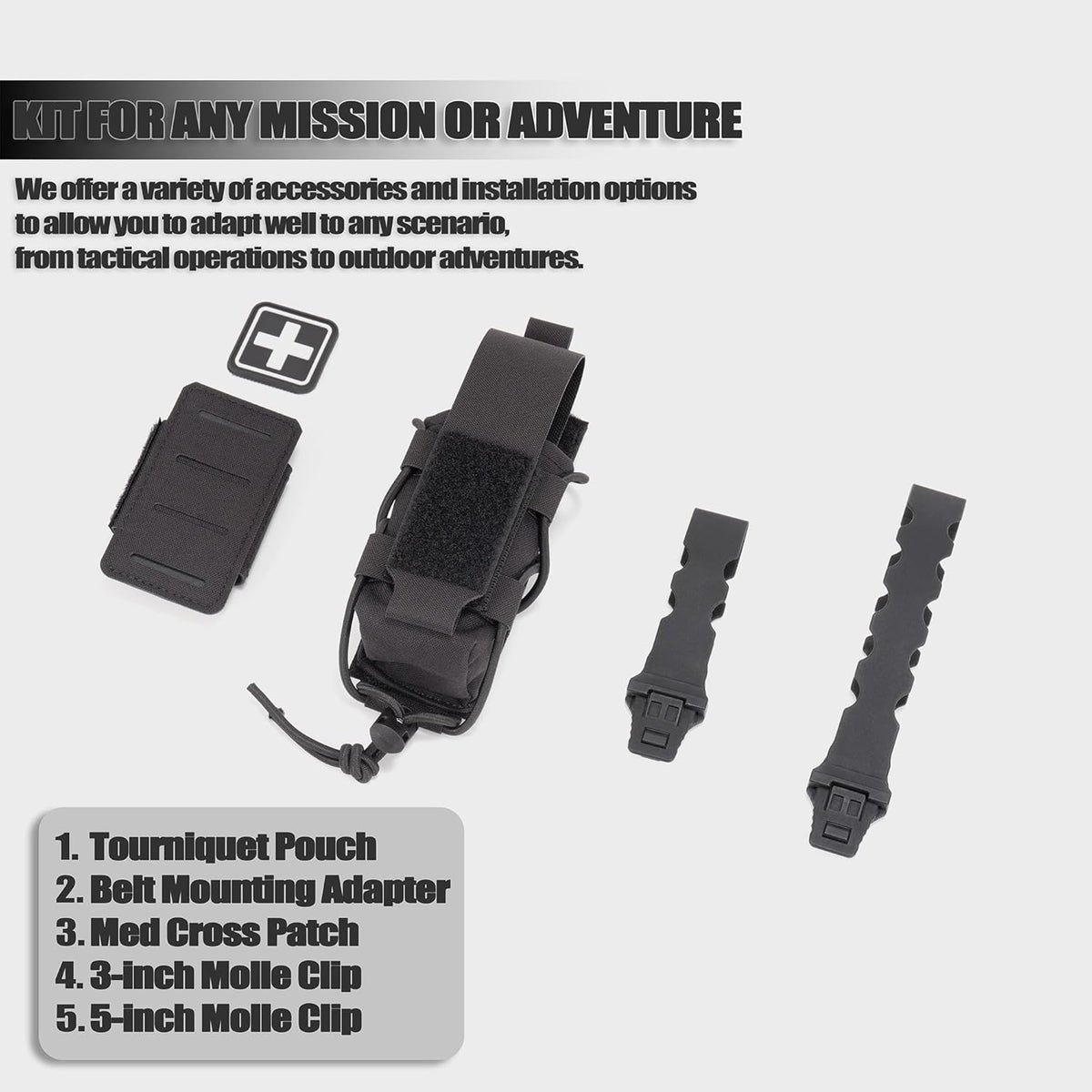 Tactical Tourniquet Holder - Adjustable Molle Pouch for Belt & Vest | Scissor Holster & Utility Tool Storage
