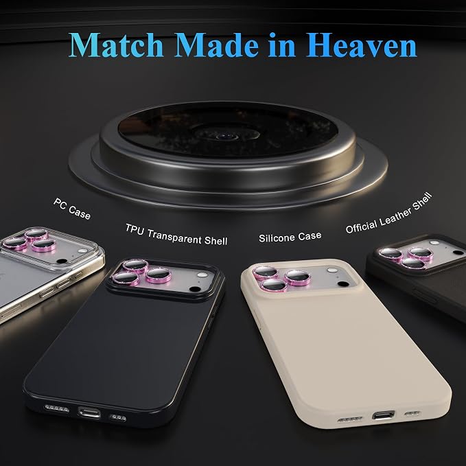 YWXTW Camera Lens Protector for iPhone 17 Pro/iPhone 17 Pro Max, Tempered Glass