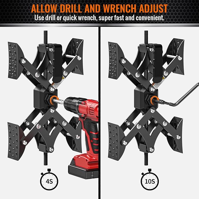 X-Shaped Wheel Chocks for Travel Trailer【Allow Drill Adjust】 RV Stabilizers X chocks Camper Wheel Chock for Travel Trailers RV Accessories Wrench Adjustable 3"-11.5" （2 PCS） Black