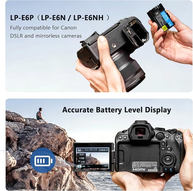 JYJZPB LP-E6P Battery, Upgraded 2300mAh Battery