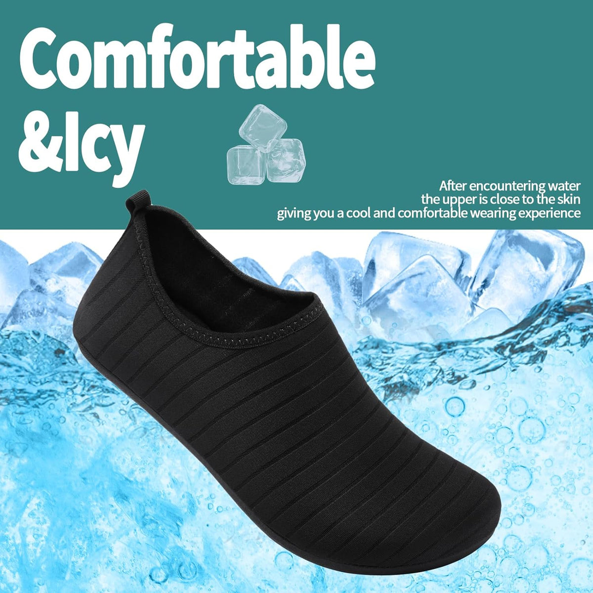 Racqua Water Shoes - Comfortable Aqua Socks for Men & Women | Perfect for Swimming & Beach Activities