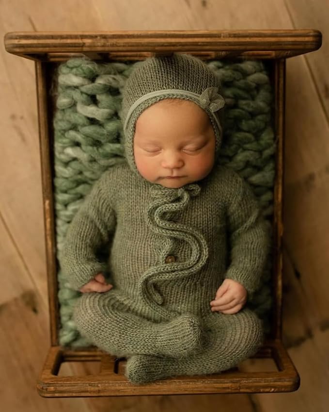 Newborn Photography Props Bed Prop Brown – Rustic Mini Wooden Bed