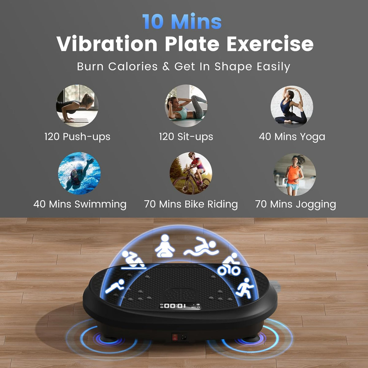Skiennix Vibration Plate Exercise Machine - Full Body Shaker for Lymphatic Drainage | Bluetooth Fitness Platform