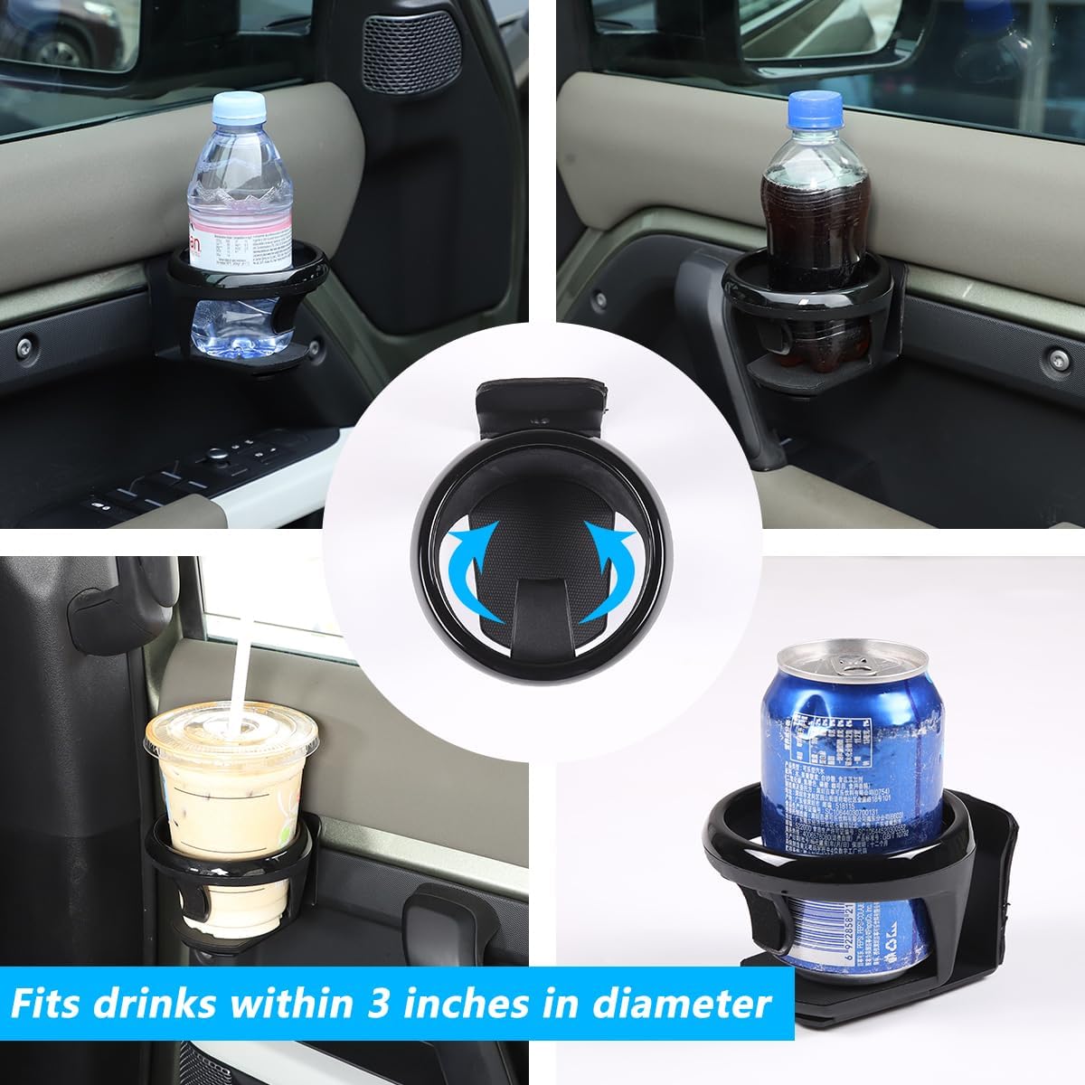 Car Cup Holder, Vehicle Door Cup Holder Compatible with Land Rover Defender 90 110 130 2020-2026 Car Door Cup Holder Expander Interior Accessories