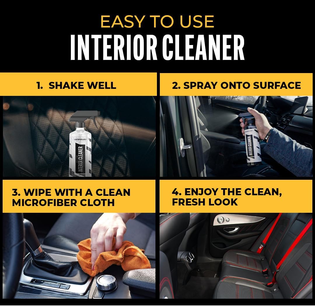 Legendary Interior Cleaner 16oz - All Purpose Interior Detailer & Carpet Cleaner for Cars - Safe on Leather, Plastic, Vinyl, Upholstery & Dashboard - UV Protectant - Tough on Stains & Dirt