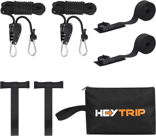 HEYTRIP Heavy-Duty Tie Down Straps for Kayak & Canoe | 15FT Bow & Stern Ropes with Storage Bag