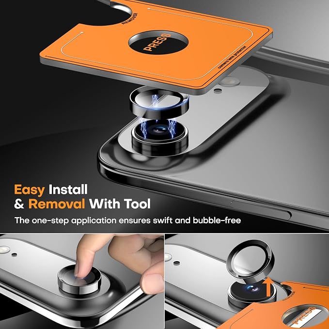 Camera Lens Protector for iPhone Air, Tempered Glass Metal Individual Camera