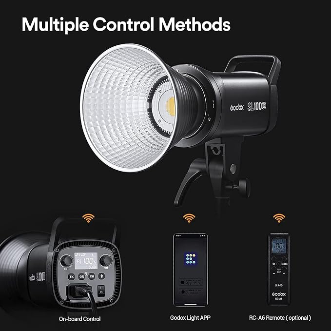 Godox SL100D LED Video Light, 100W TLCI≥97 CRI≥96, 5600K Continuous Lighting