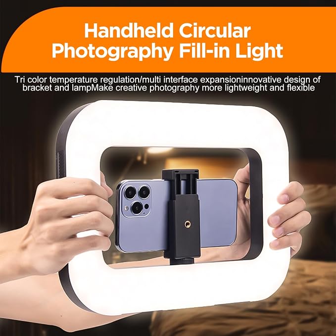 20W Ring Video Light with 8000mAh Built‑in Battery & 80inch Tripod 3H Max
