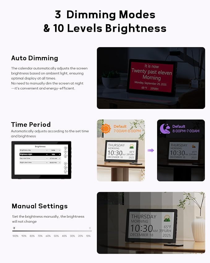 Mesqool 10.1" Dementia Clock for Seniors