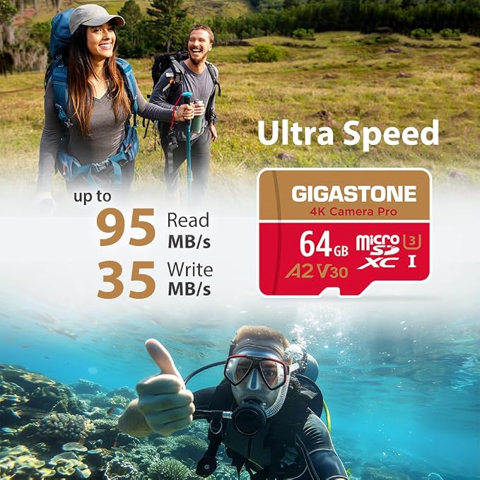 【5-Years Data Recovery】 GIGASTONE 64GB Micro SD Card 10-Pack, 4K Camera Pro