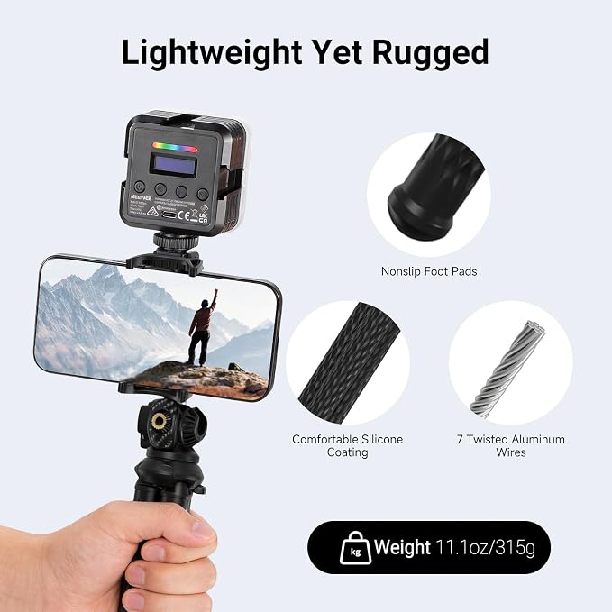 NEEWER Flexible Phone Tripod, Small Mini Camera Webcam Desk Stand, Phone Holder