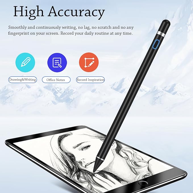 CMARS Stylus Pen for iPad Rechargeable Universal Pad Pencil for Tablet
