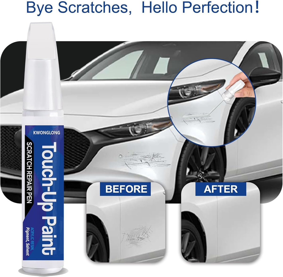Black PX8 Touch Up Paint Compatible with RAM, 2-in-1 Car Paint Scratch Repair Pen, Quick & Easy Solution to Repair