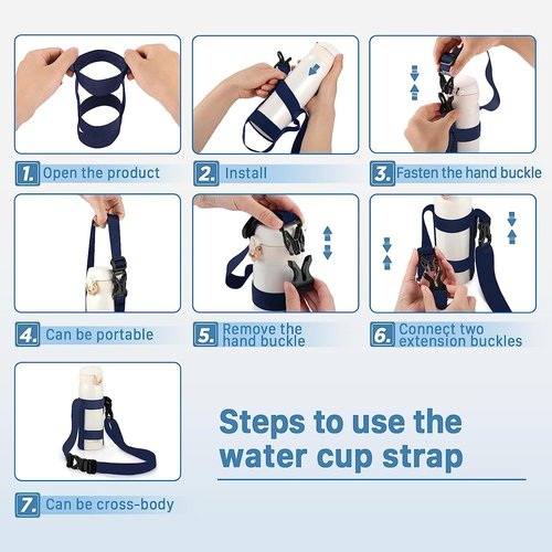 EasyAcc Water Bottle Holder Sling - Universal Fit for Owala, Hydro Flask, Yeti & More - Includes Carabiner