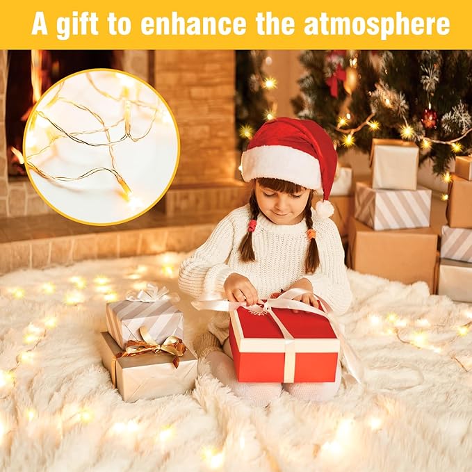 210 LEDs Warm White LED String Lights – 70FT Transparent Wire, Waterproof & Connectable Christmas Tree Lights for Indoor Outdoor Holiday Décor