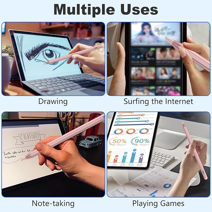 Stylus Pen for iOS&Android Touch Screens, Active Pencil for Samsung, Smart