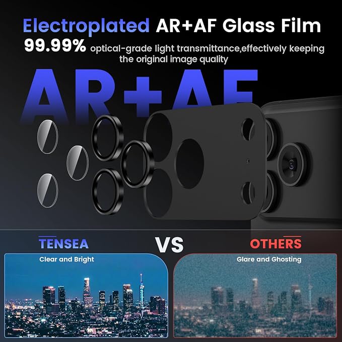 Tensea for iPhone 17 Pro Camera Lens Protector, Metal Aluminum Alloy Tempered