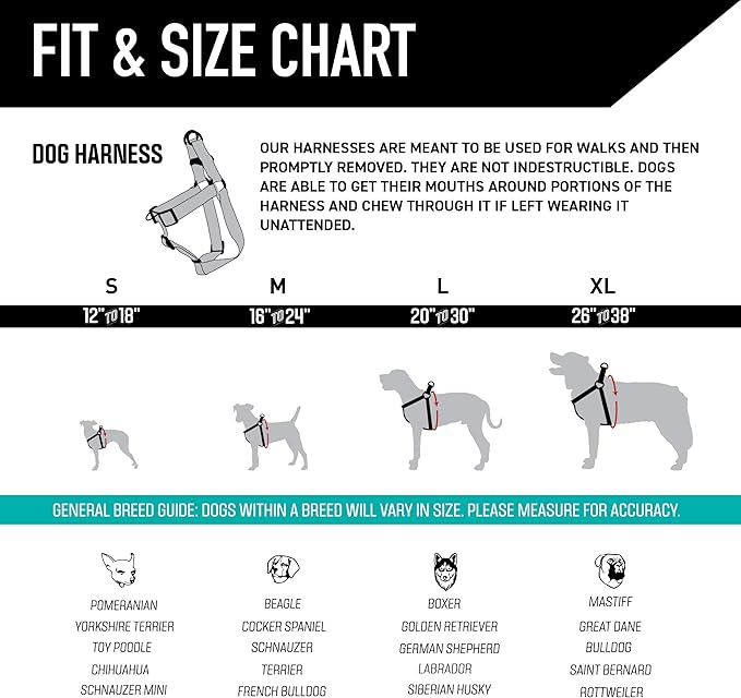 Wolfgang Heavy Duty Adjustable Dog Harness, Pull-Tested to Over 800 lbs for Walking & Training, GreatEscape Print, Large