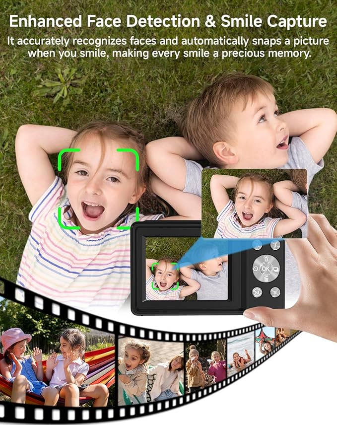 Digital Camera for Kids, FHD 1080P 44MP Point and Shoot Digital Camera