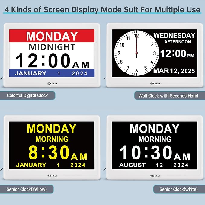 Soobest 12” Dementia Digital Clock