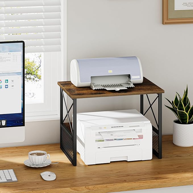 Printer Stand for Desk, Desktop Printer Stand Shelf Organzier for Home Office