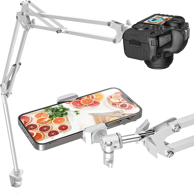 CACENCAN Overhead Camera Mount, 5lb Horizontal Load-Bearing, 360° Adjustable