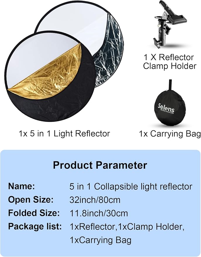 Selens Portable 32inch/80cm Light Reflector