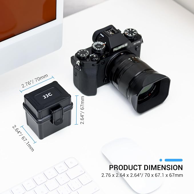 JJC Portable Camera Battery Memory Card Case, Battery Holder Organizer Box